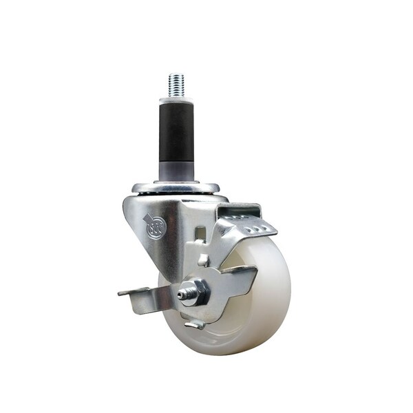 3'' Nylon Swivel 1-1/8'' Expanding Stem Caster with Brake